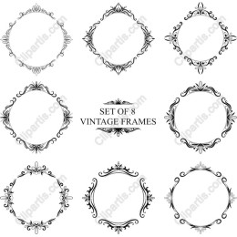 Set of 8 Vintage Frames - Intricate