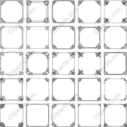 Vintage Frame Clipart Collection - 36 Unique