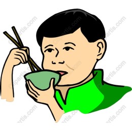 Charming Boy Eating Noodles