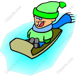 Cheerful Child Sledding