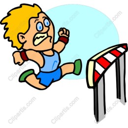 Hurdle Jump Cartoon Athlete