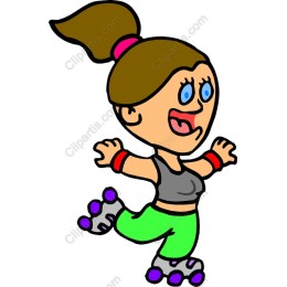 Vibrant Cartoon Roller Skater