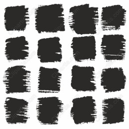 Black Brush Stroke Set - 16 Unique