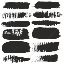 Premium Black Brush Stroke Set