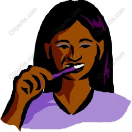 Vibrant Girl Brushing Teeth