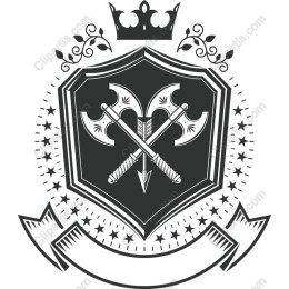 Vintage Heraldic Shield with Axes