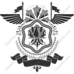 Elegant Wings and Stars Emblem