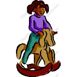 Charming Girl on Rocking Horse