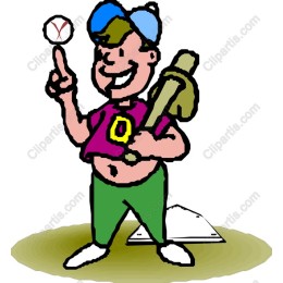 Cheerful Cartoon Baseball Player