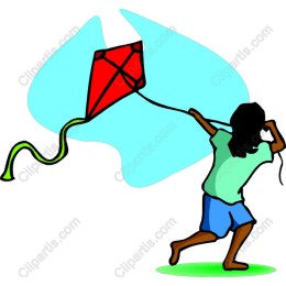 Joyful Kite Flying Child