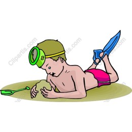 Child Playing in Sand Beach
