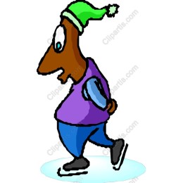 Cheerful Ice SkATING Character