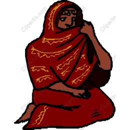 Cultural Elegance: Woman in Red Shawl