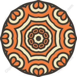 Geometric Mandala in Orange and Cream