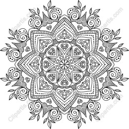 Intricate Heart Mandala Clipart