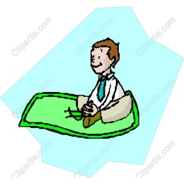 Playful Boy Sitting on Green Mat