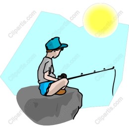 Sunlit Fishing Boy