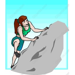 Dynamic Female Rock Climber