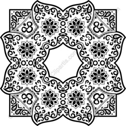 Elegant Black and White Floral Mandala