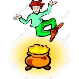 Whimsical of a Joyful Character with Pot of Gold