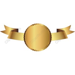 Gold Badge with Ribbons