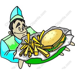 Cheerful Fast Food Server