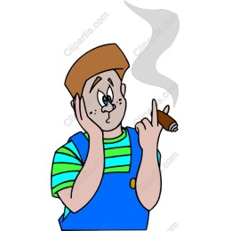 Whimsical Cartoon Character with Cigar