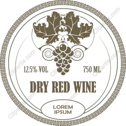 Elegant Dry Red Wine Label