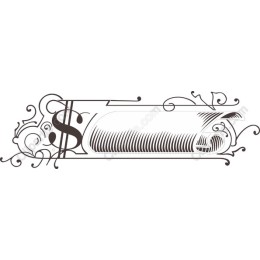 Ornamental Dollar Sign with Swirl