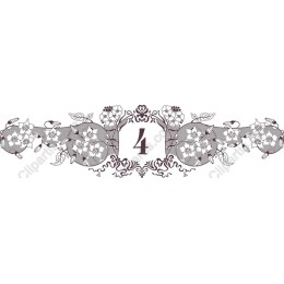 Elegant Floral with Number 4
