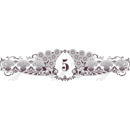 Elegant Vintage Floral with Number 5