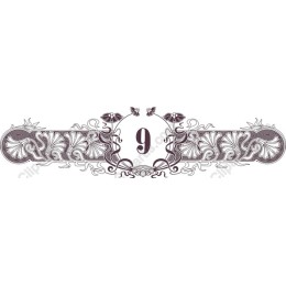 Elegant Vintage Border with Number 9