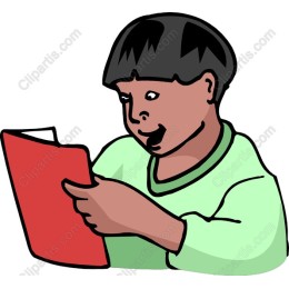 Exciting Boy Reading Book