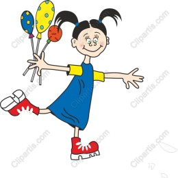 Joyful Girl with Balloons