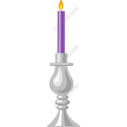 Purple Candle in Silver Holder