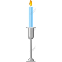 Elegant Blue Candle with Silver Holder