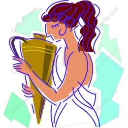 Celebratory Woman with Trophy