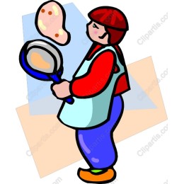 Joyful Chef Tossing Dough