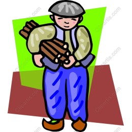 Rustic Boy with Logs
