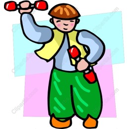 Cheerful Weightlifting Kid