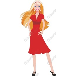 Chic Woman in Red Dress