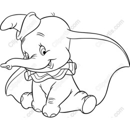 Dumbo - Charming Black and White Drawing