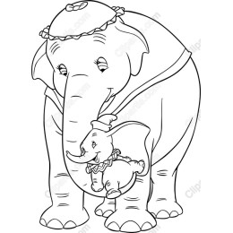 Charming Mother and Baby Elephant