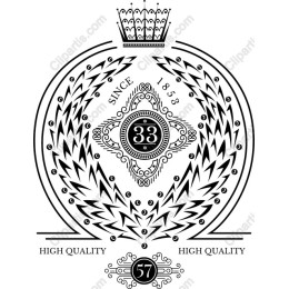 Vintage Crown and Laurel Wreath Emblem