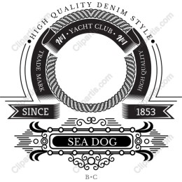 Sea Dog Vintage Nautical Emblem