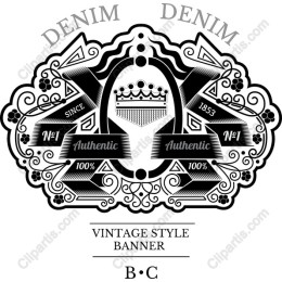 Vintage Denim Style Banner - Authentic