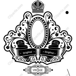 Vintage Elegance - Ornate with Crown and Ribbons