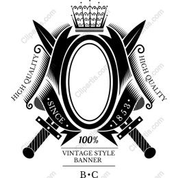 Vintage Style Banner with Swords