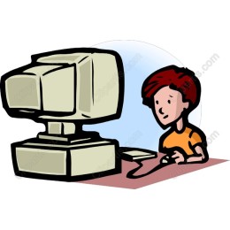 Young Gamer at a Retro Computer
