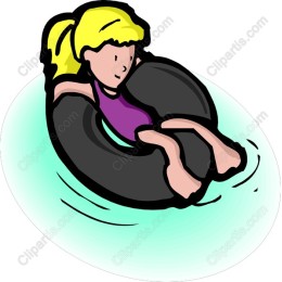 Cheerful Girl in Inner Tube